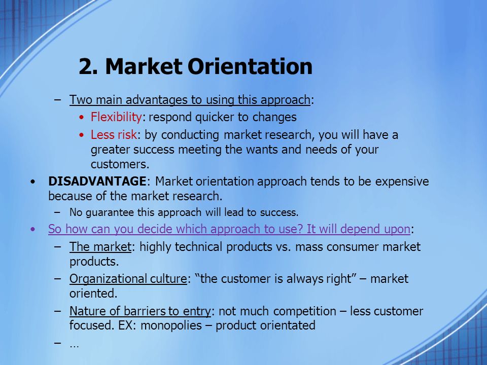 Sales-Oriented Versus Market-Oriented Companies